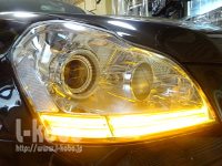 ベンツGLヘッドライト加工4-0シーケンシャルウインカー