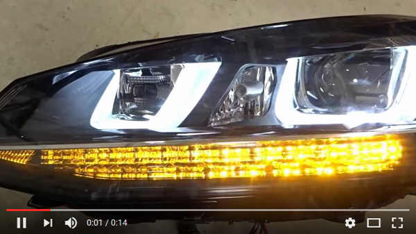 VW GOLF7ッドライト1 シーケンシャルウインカー｜【エルコボ】ヘッドライト、テールライト加工専門店